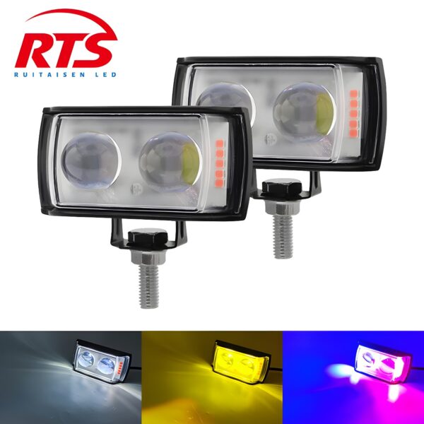 Dual Lens LED Bike Light 4 color dolphin projector spot light for bike cars and jeeps