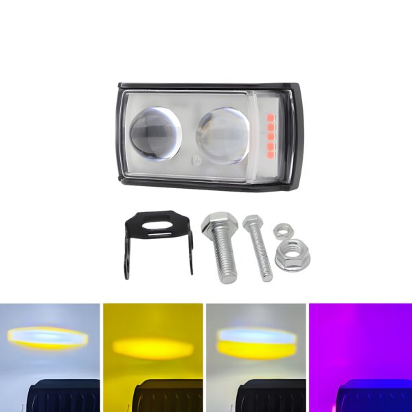 Dual Lens LED Bike Light 4 color dolphin projector spot light for bike cars and jeeps - Image 4