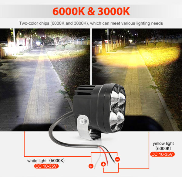 3-Inch 40W Dual-Color 5D Projector LED Cube Light – Off-Road Spot Beam Auxiliary Lamp for 4x4, Bumpers, and Backup Use - Image 6